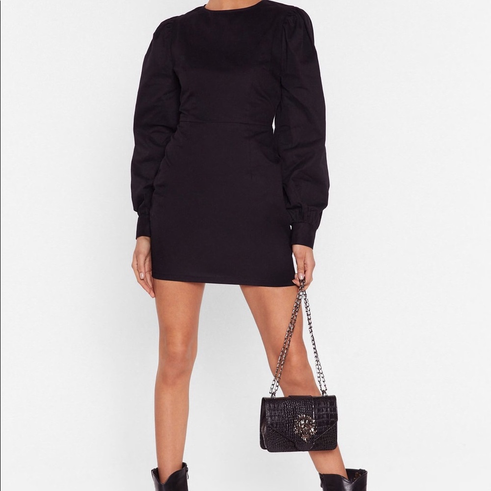 NASTY GAL Long puff sleeve mini dress